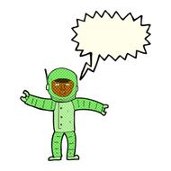 cartoon space man with speech bubble N10