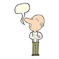 cartoon old man with folded arms speech bubble N5