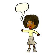 cartoon woman with speech bubble N14