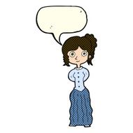 cartoon happy woman with speech bubble N124