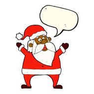 jolly santa cartoon with speech bubble N14