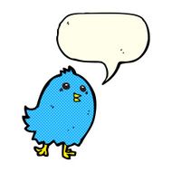 cartoon bluebird with speech bubble N7