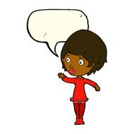 cartoon pretty woman with speech bubble N132