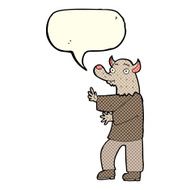 cartoon werewolf with speech bubble N14
