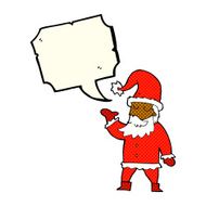 cartoon santa claus with speech bubble N95