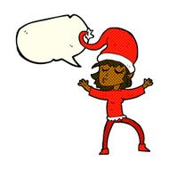 santa&#039;s helper cartoon with speech bubble N5