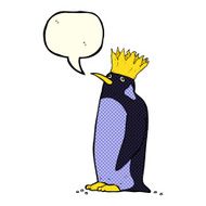 cartoon emperor penguin with speech bubble N3