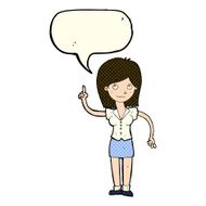 cartoon woman with idea speech bubble N121