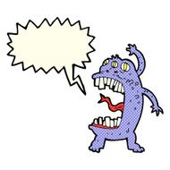 cartoon crazy monster with speech bubble N5