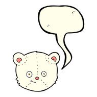 cartoon polar bear head with speech bubble N6