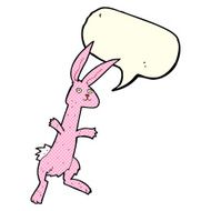 cartoon rabbit with speech bubble N43