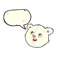 cartoon polar bear face with speech bubble N14