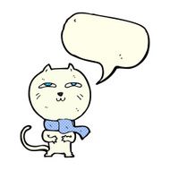 cartoon funny cat wearing scarf with speech bubble N7