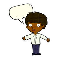 Cartoon happy boy with speech bubble N112