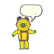 cartoon deep sea diver with speech bubble N15