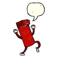 cartoon robot with speech bubble N85