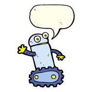 cartoon robot with speech bubble N86