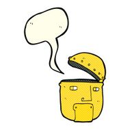 cartoon robot head with speech bubble N31