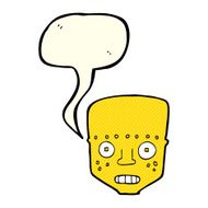 cartoon robot head with speech bubble N32