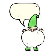 cartoon tiny santa with speech bubble N9