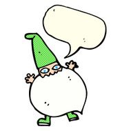 cartoon tiny santa with speech bubble N10