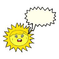 sun cartoon character with speech bubble N5