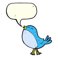 cartoon singing bird with speech bubble N4