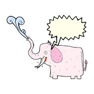cartoon happy elephant with speech bubble N5