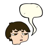 cartoon annoyed boy with speech bubble N20