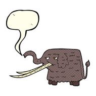 cartoon woolly mammoth with speech bubble N5