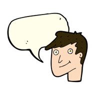cartoon happy man with speech bubble N224