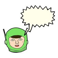 cartoon astronaut head with speech bubble N5