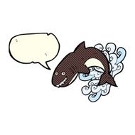 cartoon shark with speech bubble N18