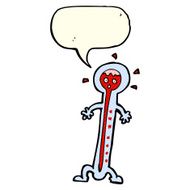 cartoon hot thermometer with speech bubble N4