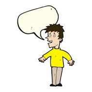 Cartoon happy boy with speech bubble N113