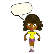 cartoon pretty woman with speech bubble N133