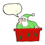 cartoon bored santa claus with speech bubble N4