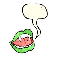 cartoon vampire lips with speech bubble N6