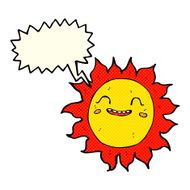 cartoon happy sun with speech bubble N5