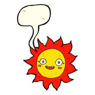 cartoon happy sun with speech bubble N6