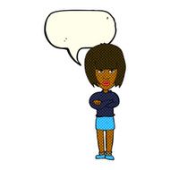 cartoon annoyed woman with speech bubble N95