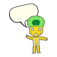 cartoon future robot with speech bubble N5