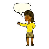 cartoon woman explaining with speech bubble N26