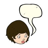 cartoon girl with concerned expression speech bubble N4