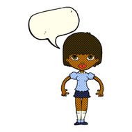 cartoon girl with speech bubble N11