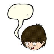 cartoon stressed face with speech bubble N4