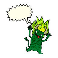 cartoon demon with speech bubble N5