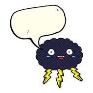 happy cartoon rain cloud with speech bubble N3