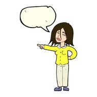 cartoon woman pointing with speech bubble N107