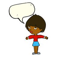 cartoon woman with open arms speech bubble N52